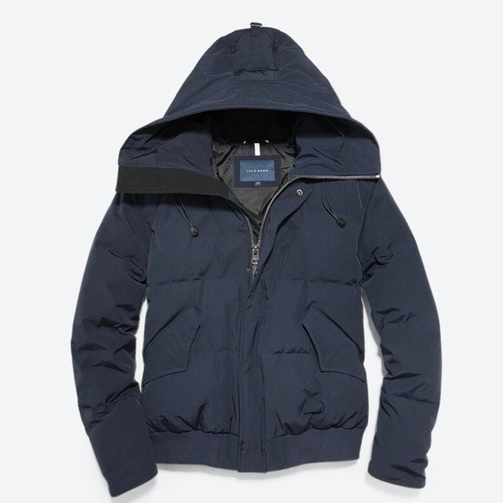 Cole Haan L Navy bomber jacket NEW